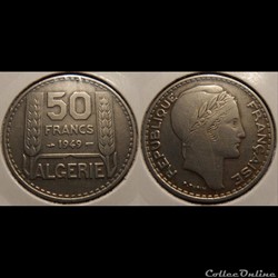 Algérie République Française 50 francs 1949