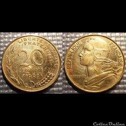 Ef 20 centimes Marianne 1969 23.5mm 4g