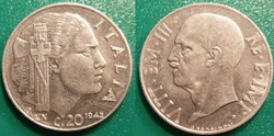 20 Centesimi 1942 magnétique striée