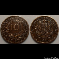 République Dominicaine 10 Centesimos 1891