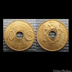 Afrique Equatoriale Française 10 centimes 1943 Prétoria