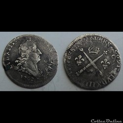 H31 Louis XIV 5 Sols aux insignes 1702