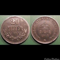 Hongrie 20 Filler 1917