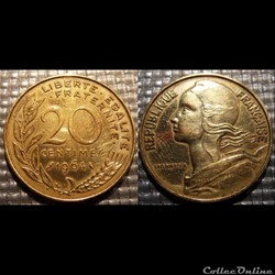 Ef 20 centimes Marianne 1964 23.5mm 4g