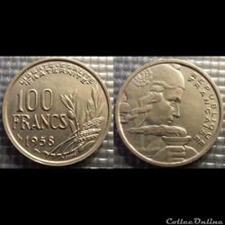 Oa 100 francs Cochet 1958 24mm 6g
