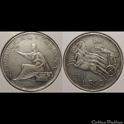 Italie 500 Lires 1961 R