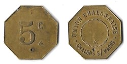 p- MN Chalons-sur-Marne 5 Centimes ND Union Chalonnaise Elie: manque