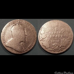 Canada 25 Cents 1910