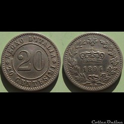 Italie 20 Centesimi 1894 KB