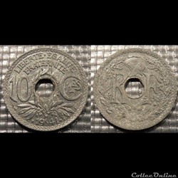 De 10 centimes EM Lindauer 1941 21mm 2.5g