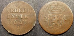 Nederland East Indie 2 Cents/Duits 1837 Willem I