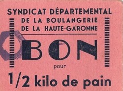 Syndicat départemental de la Boulangerie de la Haute Garonne - Bon pour 1/2 kilo de Pain