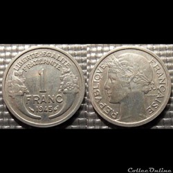 Hf 1 franc Morlon 1945 23mm 1.3g