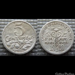 p- MN Nice et des Alpes Maritimes 5 C. 1920 Al Elie:10.1