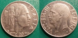 20 Centesimi 1940 magnétique striée