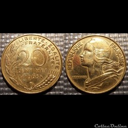 Ef 20 centimes Marianne 1965 23.5mm 4g