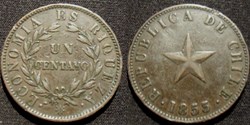 Chili 1 centavo 1853