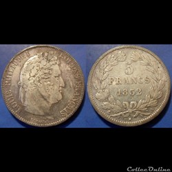G-Louis Philippe 5 Francs 1832 A tête laurée