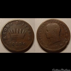 A11 Soldo 1813 M Règne d'Italie Napoléon Empereur