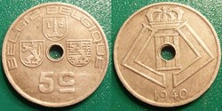 5 Centimes 1940 Belgie- Belgique