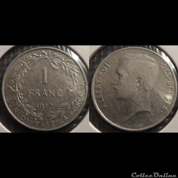 Belgique 1 Franc 1912 Des Belges