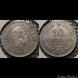 Italie 50 Centisimi 1863