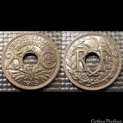 Fc 25 centimes EM Lindauer 1915 24mm 5g