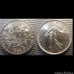 Kf 5 francs Semeuse 1966 29mm 12g
