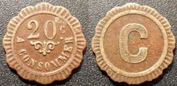 f- Jeton à consommer 20c à Consommer C