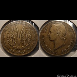 Afrique Occidentale Française-Union Française 10 francs 1956