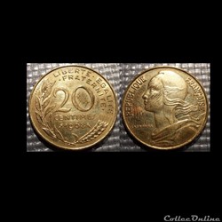 Ef 20 centimes Marianne 1968 23.5mm 4g