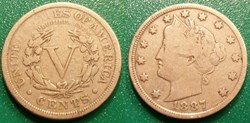 USA 5 Cents 1887