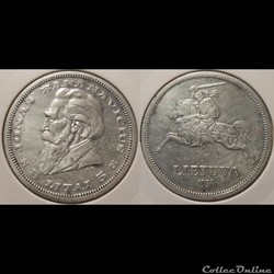 Lithuanie 5 Litai 1936