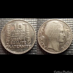 La 10 francs Turin 1932 28mm 10g