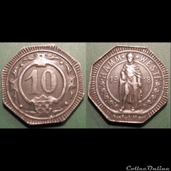 q- MN etr Germany Westphalie 10 Pfennig 1918