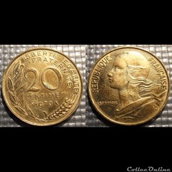 Ef 20 centimes Marianne 1970 23.5mm 4g