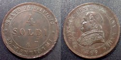 Vatican 4 Soldi Pie IX 1869