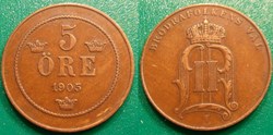 Suède 5 Ore 1905