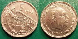 5 Pesetas 1957