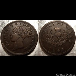 Canada Nova Scotia One Penny 1840