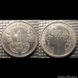 Hf 1 franc Morlon 1950 23mm 1.3g