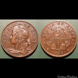 Chili 2 1/2 centavos 1907