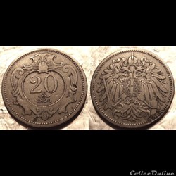 Autriche 20 Heller 1893