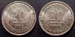 j- Jeton casino Bordeaux 20 cents