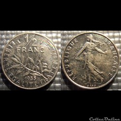 Gl 1/2 franc semeuse 1985 19.5mm 4.5g