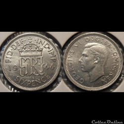 Grande Bretagne 6 Pence 1944