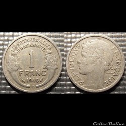 Hf 1 franc Morlon 1946 B 23mm 1.3g