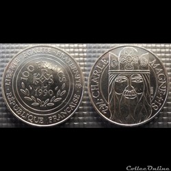 Oi 100 francs Charlemagne 1990 31mm 15g