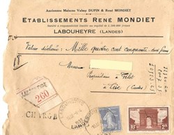 Vieux papiers: enveloppe chargée Etablissements René MONDIET