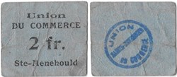 Sainte-Menehould - Union du Commerce - Bon de nécessité 2 Fr.
